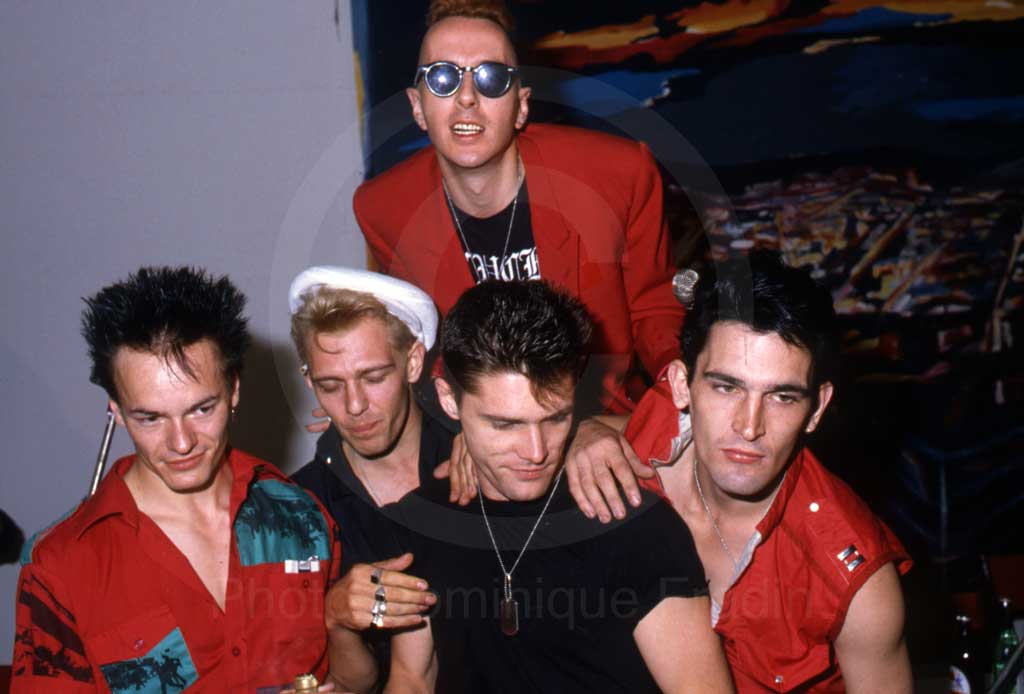 The Clash, Vince White, Paul Simonon, Joe Strummer, Pete Howard, Nick Sheppard. Rome, 1984.