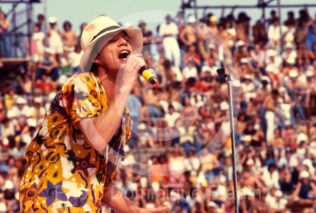 Mick Jagger, Rolling Stones. Turin, 11 juillet 1982.