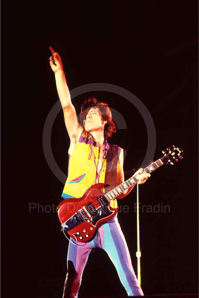 Mick Jagger, Rolling Stones. Naples, 8 juillet 1982.